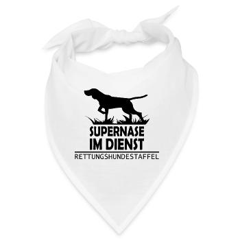 Supernase im dienst Geschenk Mantrailing Suchhund - Bandana - Weiß - Vorne