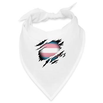 Transgender Pride im Herzen - Bandana - Weiß - Vorne