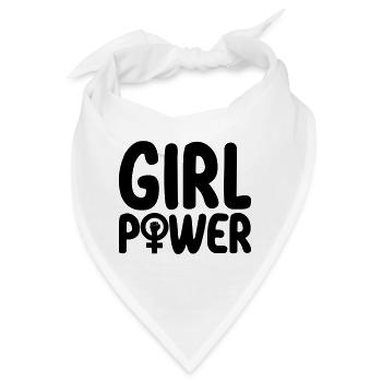Mädchenpower Frauenpower Symbol | Farbe änderbar - Bandana - Weiß - Vorne