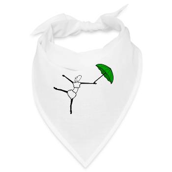Tanzendes Schaf mit Regenschirm - Bandana - Weiß - Vorne