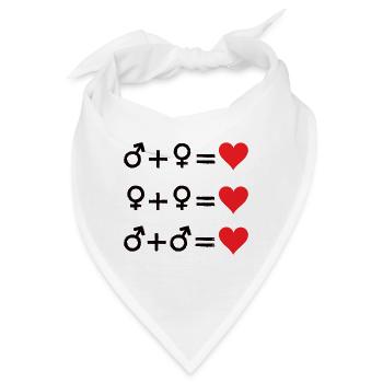 Love is love - Bandana - Weiß - Vorne