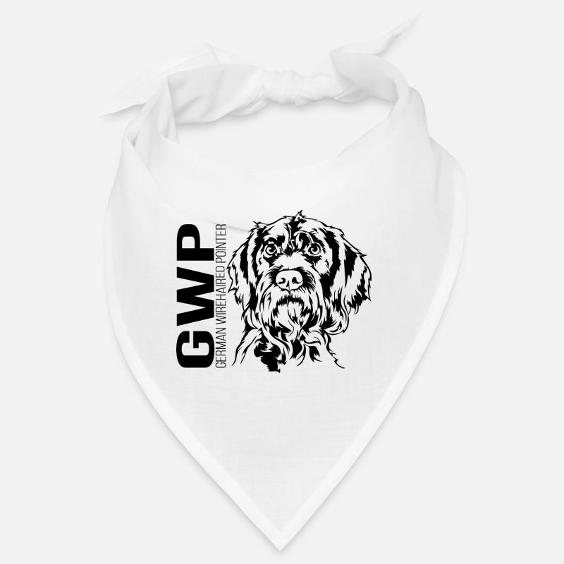 German Wirehaired Pointer Portrait Jagdhund Hunde Bandana