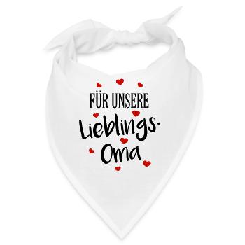 Oma Liebe Großmutter Lieblingsoma Herz - Bandana - Weiß - Vorne