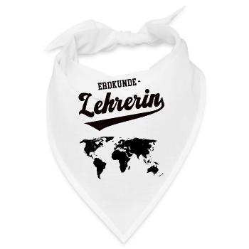 Erdkunde-Lehrerin Schule Professor Geographie Geo - Bandana - Weiß - Vorne