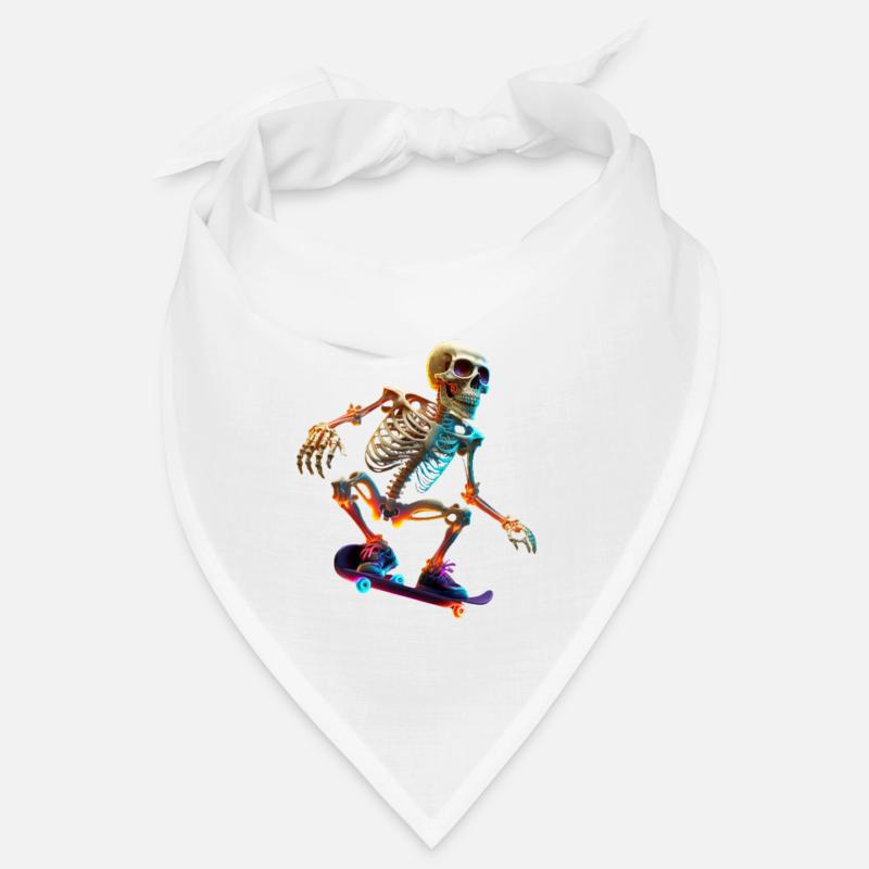 Skeleton riding a skateboard Bandana