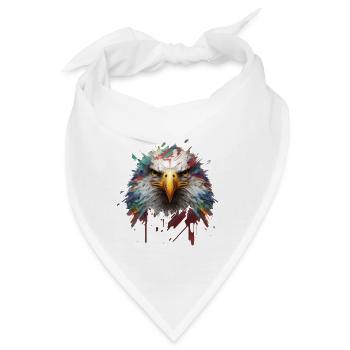Freiheit in Farbe: Adlerporträt auf Leinwand - Bandana - Weiß - Vorne
