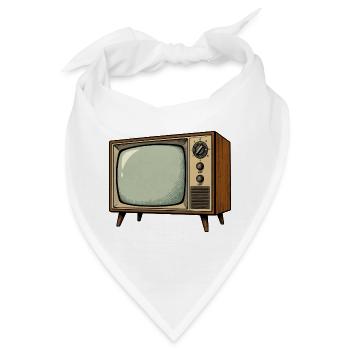 Retro Fernseher Illustration - Bandana - Weiß - Vorne