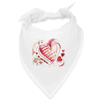 Herz aquarell - Bandana - Weiß - Vorne