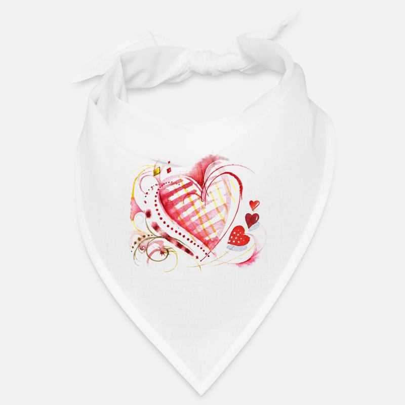 Herz aquarell - Bandana - Weiß