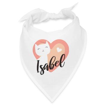 Isabel Name Vorname Kätzchen - Bandana - Weiß - Vorne