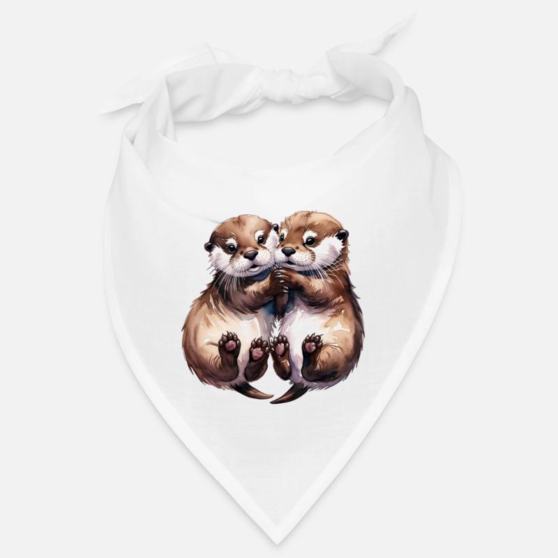 Cuddling Otters Bandana