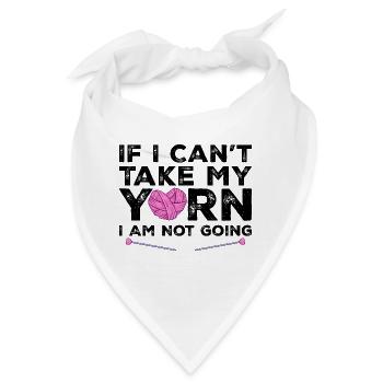 Wenn ich mein Garn nicht nehmen kann, gehe ich nicht - Stricken - Bandana - Weiß - Vorne