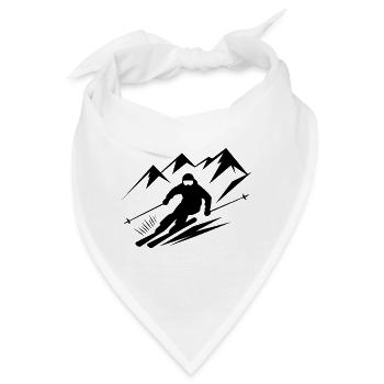 Skiurlaub Skifahrer Skifahren Wintersport - Bandana - Weiß - Vorne