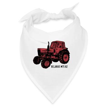 Belarus mts Traktor Landwirt Geschenk - Bandana - Weiß - Vorne