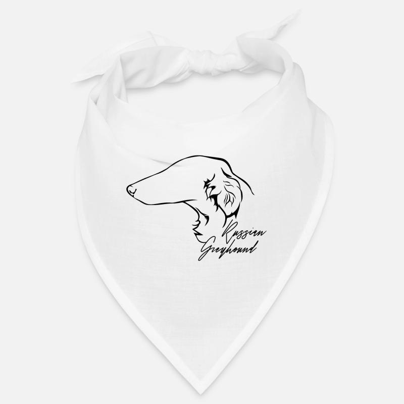 RUSSIAN GREYHOUND Profil Chiens Wilsigns - Bandana - blanc