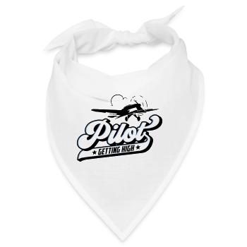 Fliegen Flieger Pilot Pilotin | Farben änderbar - Bandana - Weiß - Vorne