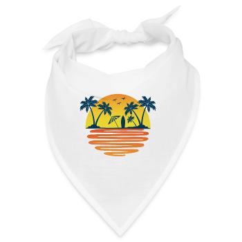 Palmen Sommer Sonne Meer und Strand - Bandana - Weiß - Vorne