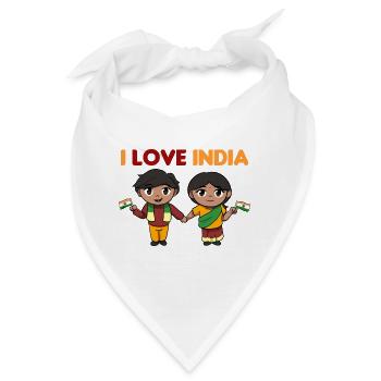 Indien Inder Hindu Stolz Flagge Land I Geschenk - Bandana - Weiß - Vorne