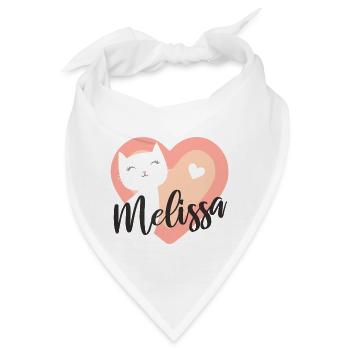 Melissa Name Vorname Kätzchen - Bandana - Weiß - Vorne