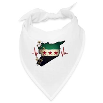 Freies Syrien Flagge - flagge syrien - Herzstück - Bandana - Weiß - Vorne