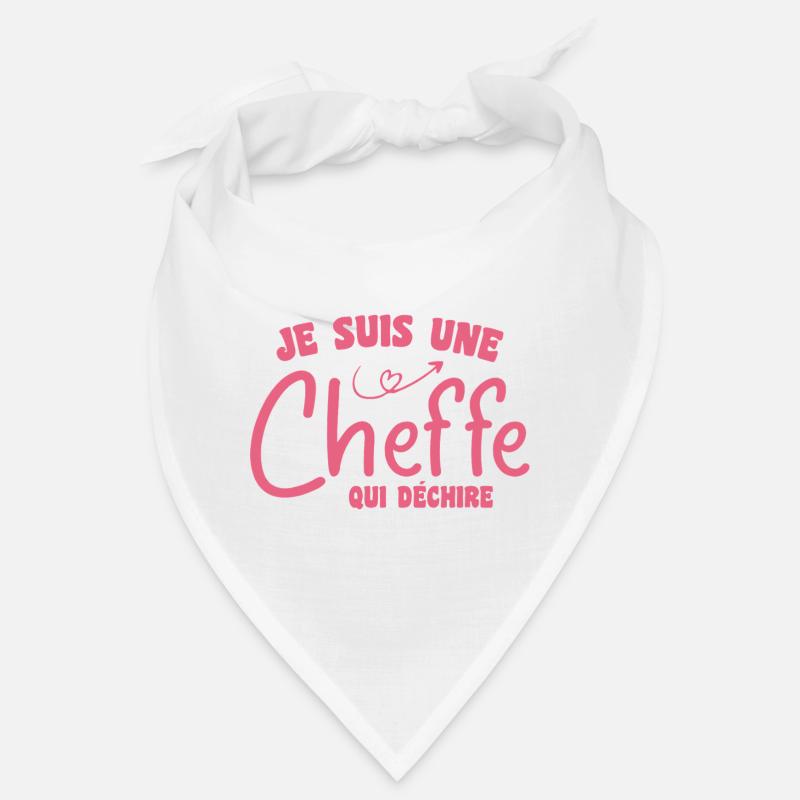 Je suis une cheffe qui déchire - Bandana - blanc
