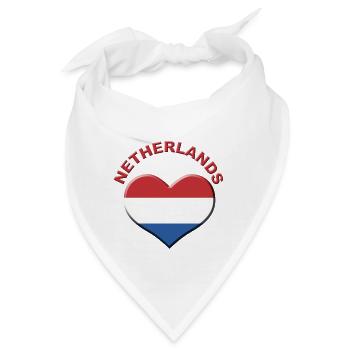Heart for Netherlands - Bandana - Weiß - Vorne