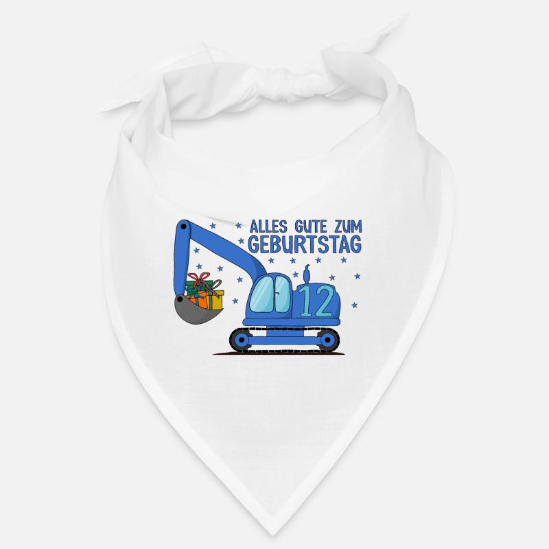 Bagger Kinder 12. Geburtstag Alles Gute Blau Bandana