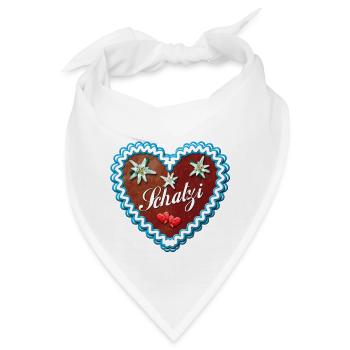 22 Lebkuchenherz Schatzi Liebe Bayern Herzen - Bandana - Weiß - Vorne