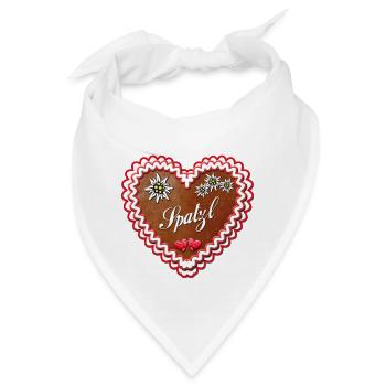 Lebkuchenherz Spatzl - Bandana - Weiß - Vorne