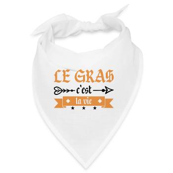 Fett ist Leben - Bandana - Weiß - Vorne