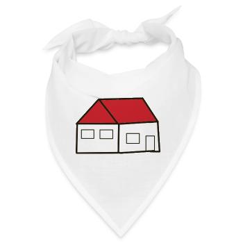 Haus minimal Bauherr Richtfest Geschenk Einzug - Bandana - Weiß - Vorne