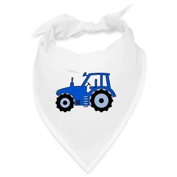 Traktor blau - Bandana - Weiß - Vorne