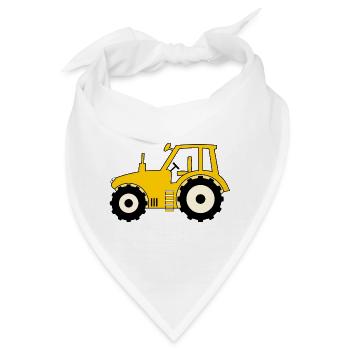 Traktor gelb - Bandana - Weiß - Vorne