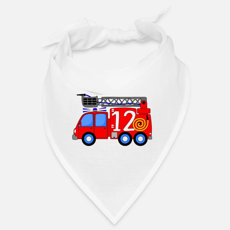 Camion de pompiers 12e anniversaire enfants Bandana