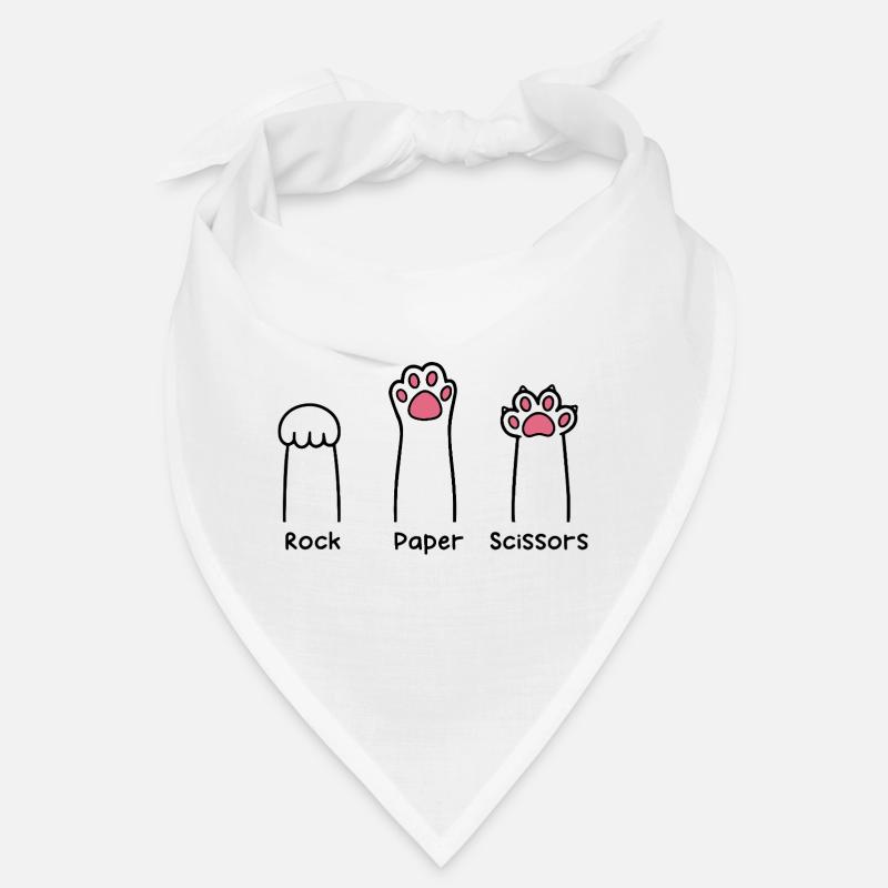 Rock Paper Scissors Hand Game Cute Paw Funny Cat Bandana