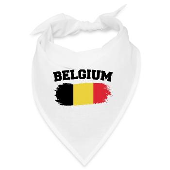 Vintage Belgische Flagge Retro Belgisch - Bandana - Weiß - Vorne