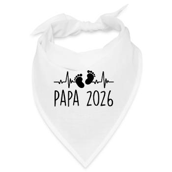 Papa 2026 Frequenz Herschlag Vatertagsgeschenk - Bandana - Weiß - Vorne