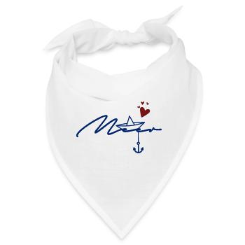 Ich liebe das Meer - Meer Liebe - Bandana - Weiß - Vorne