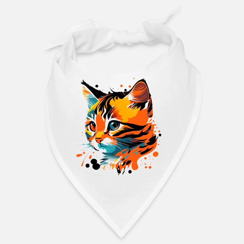 süsses, buntes Kätzchen, Katze Bandana