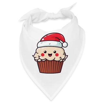Muffin Kuchen Backen Weihnachten - Bandana - Weiß - Vorne
