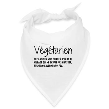 Definition: Vegetarisch, Humor - Bandana - Weiß - Vorne