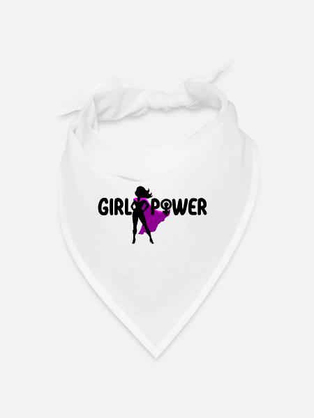 Girl Power Woman Power Symbol | Colors can be changed - Bandana - white - Front