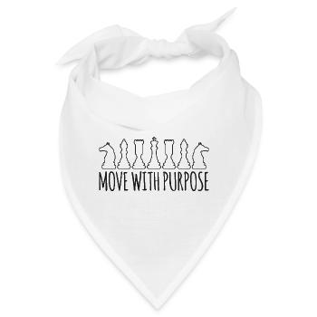 Move with purpose Geschenk Schachmeister Denksport - Bandana - Weiß - Vorne