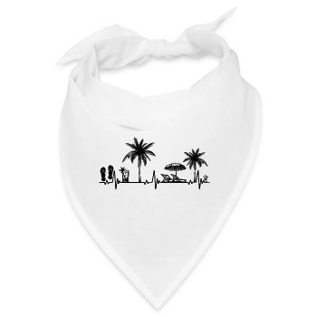 Herzschlag Palme Glas Flipp Flop Sommer Liebhaber - Bandana - Weiß - Vorne