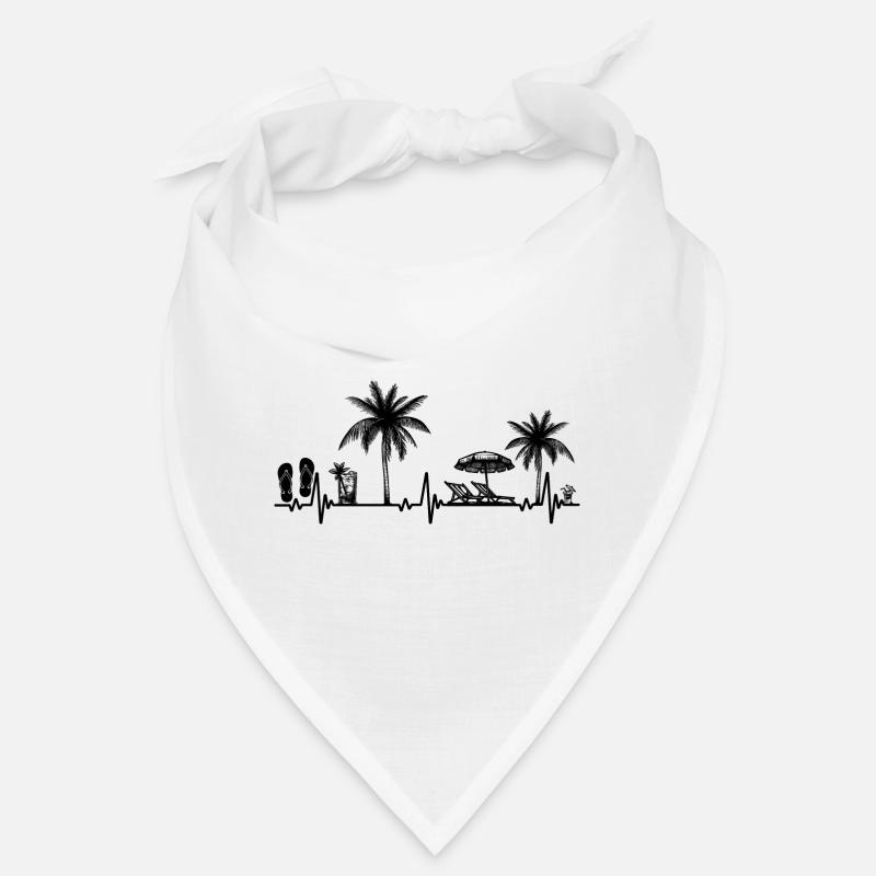 Heartbeat Palm Tree Glass Flipp Flop Summer Lover Bandana