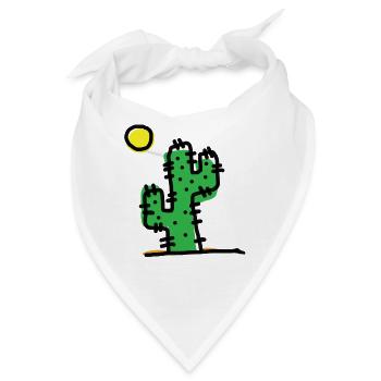 Einzelner Kaktus - Bandana - Weiß - Vorne
