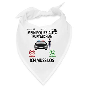 Polizistin Polizei Lustige Sprüche Humor witzige - Bandana - Weiß - Vorne