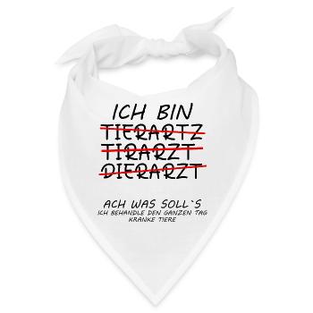 Dankeschön Danke sagen an Tierarzt Tierarztpraxis - Bandana - Weiß - Vorne