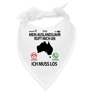 Australien Auslandsjahr Au Pair Abschiedsgeschenk - Bandana - Weiß - Vorne
