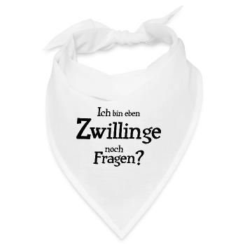 Sternzeichen Zwillinge - Bandana - Weiß - Vorne